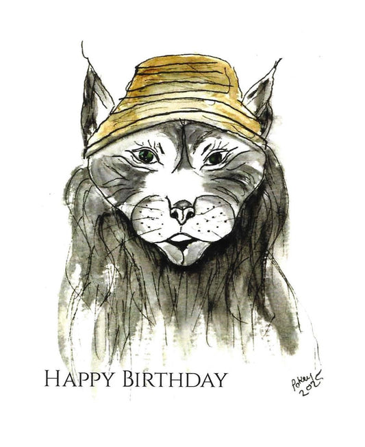 Happy Birthday Cat Notecard