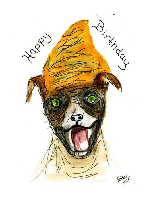 Happy Birthday Party Dog Notecard