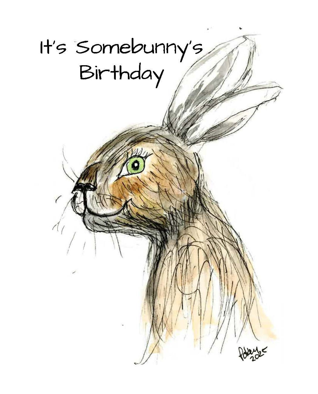 Happy Birthday Somebunny Notecard