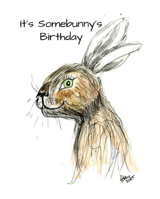 Happy Birthday Somebunny Notecard