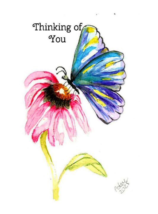 Butterfly Thinking of you notecard